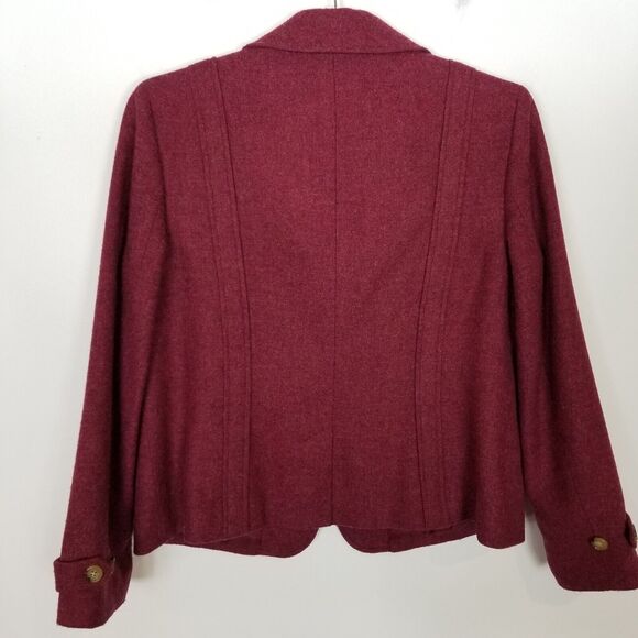 Talbots Women's Tweed Wool Blend Blazer Sz 16 Petite Red Gold Button Office - Picture 4 of 6